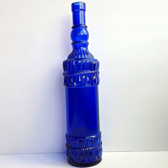 Pier 1 Other - VTG PIER 1 Cobalt Blue Glass Bottle Decanter Braided Rope Design, Spanish Glass